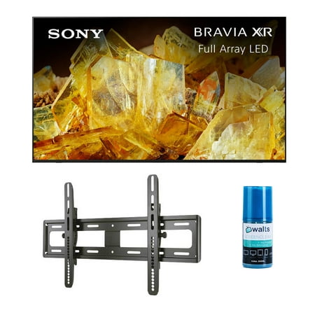 Sony XR75X90L 75 inch 4K BRAVIA XR Full Array LED Smart Google TV with a Sanus VMPL50A-B1 Tilting Wall Mount for 32 Inch-85 Inch Flat Screen TVs and Walts HDTV Screen Cleaner Kit (2023)