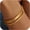 inches round-3-G, variant on 18K Gold Plated Bangles for Women Stainless Steel Glossy Stackable Thin Round Bracelets Solid Plain Polished Bangles Bracelets Set of 3 Jewelry for Women