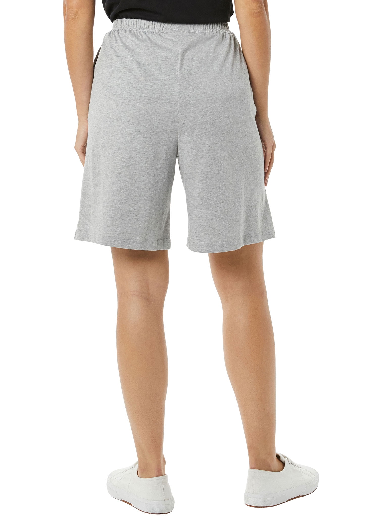 AmeriMark Women's Cotton Shorts Elastic Waist Lightweight Casual Summer  Shorts Heather Gray 1X - Walmart.com