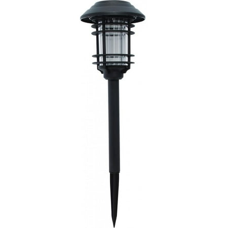 Hampton Bay Black Solar Powered LED Outdoor Garden Pathway Walkway Light 6 Pack