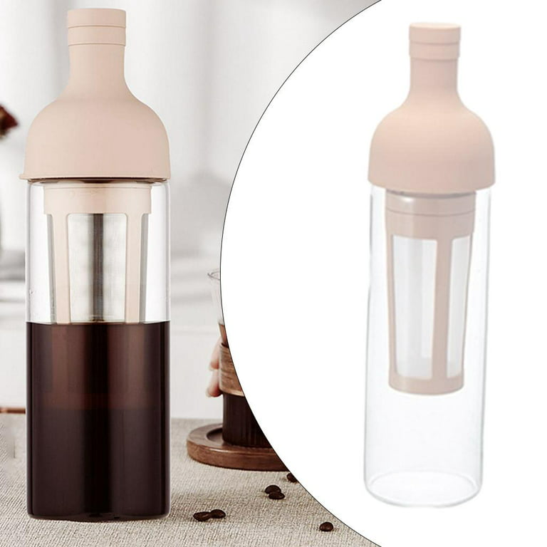 1L Cold Brew Iced Coffee Maker Multifunctional Brewer Manual Coffee Dripper  Coffee Drip Kettle Portable Brewing Coffee Bottle Pink