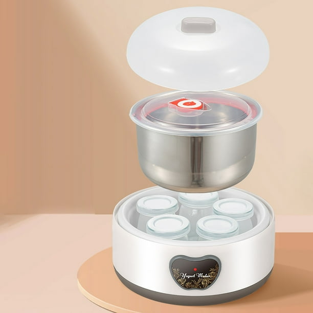 Yogurtera Automática para El Hogar con Recipiente de Acero Inoxidable, Minitaza de 1,2 L para Preparar Yogur Casero, 110 V, 15 W, Pequeño Electrodoméstico Multifuncional de Cocina.