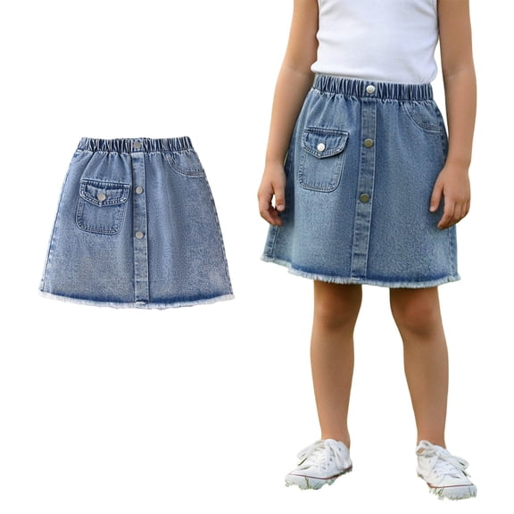 Jean Skirt for Kids Elastic Waist Mini Jean Skirt Cute Denim Skirt Girls School Clothes Girls Jean Skirts Size 11-12 Years