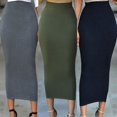 thumbnail image 2 of Jupe Crayon Midi Moulante Droite Extensible Taille Haute pour Femmes Jupe Longue, 2 of 5