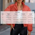 thumbnail image 3 of Mifsaly Womens Cropped Puffer Jacket Full Zip Stand Collar Regular Fit Warm Quilted Coat Casual Winter Padded Outerwear Watermelon Red,L, 3 of 7