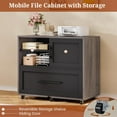 thumbnail image 6 of 63" L Shaped Executive Desk with Mobile File Cabinet, Modern Corner Computer Desk with Power Outlets, Desk Business Workstation Set, Gray, 6 of 10