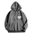 thumbnail image 4 of Hanen Long Sleeve Womens Tops Casual Women's Fashion Casual Ladies Printed Long Sleeve Tops Blouse Hooded Sweatshirts Athletic Sweatshirts for Women, 4 of 4