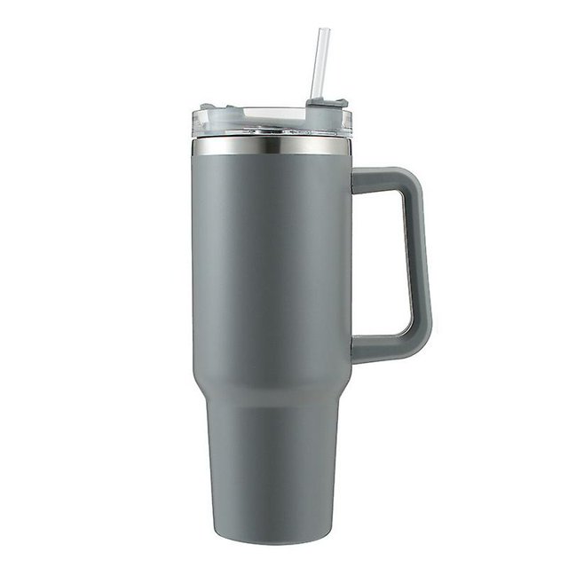 1200ml Insulated Cafe Tumbler Straw Stainless Steel Coffee Termos Cupacuum Flasks Portable Water Bottle 40oz Mug With Handle
