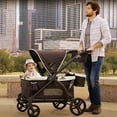 thumbnail image 6 of Baby Trend Expedition 2-in-1 Stroller Wagon PLUS w/Canopy  Basket, Modern Khaki, 6 of 11