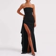 thumbnail image 2 of Vestido de Longitud de Rodilla, Color Sólido Estampado en Caliente Perspectiva Envoltura de Ropa Interior para el Pecho Y el Abdomen, 2 of 7