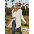 thumbnail image 2 of Anbech Solid Color Women's Cardigan Open Front Shirt with Pockets Long Sleeve Button Design Outwear, 2 of 8