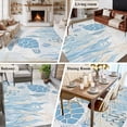 thumbnail image 5 of 5'x7' Area Rugs, Blue Turtle Coastal Indoor Outdoor Area Rug for Living Room Bedroom, Coral Summer Beach Nautical Ocean Blue Washable Bathroom Rugs Kitchen Floor Carpet Mats Home Decor Aesthetic, 5 of 8