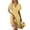 Yellow, variant on Deep V-Neck Floral Dress Women's Summer Loose Beach Vacation Casual Short Sleeve Elegant Shirt Dress with Pockets,Beige L
