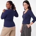 thumbnail image 4 of Emmalise Women's Basic Long Sleeve Crew Neck Casual T-Shirt, Navy, 4 of 7