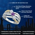 thumbnail image 2 of Gem Stone King 925 Silver and 10K Yellow Gold Moissanite and Purple Amethyst and Lab Grown Diamond Engagement Ring for Women | 0.86 Cttw | Round 4MM | Birthstone | Size 6, 2 of 6