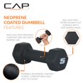 thumbnail image 2 of Set de mancuernas CAP Barbell de 100 lb de neopreno con rack, 2 of 4