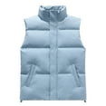 thumbnail image 2 of Men's Puffer Vest Quilted Water-Resistant Windproof Outerwear Vest Zipper Sleeveless Vest Jacket with Pockets Winter Warm Puffy Lightweight Outerwear for Golf Running Outdoor,Blue M, 2 of 6