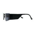 thumbnail image 3 of Womens Rimless Upside Down Half Frame Narrow Rectangular Metal Rim Sunglasses Black Dark Navy, 3 of 4