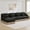 Green black, variant on AOOWOW 131 "Comfy Chenille Leopard Print Sectional4-seater Sofa, Deep Seat Modular Couch with Tassel Trim, Easy Assembly, Green black