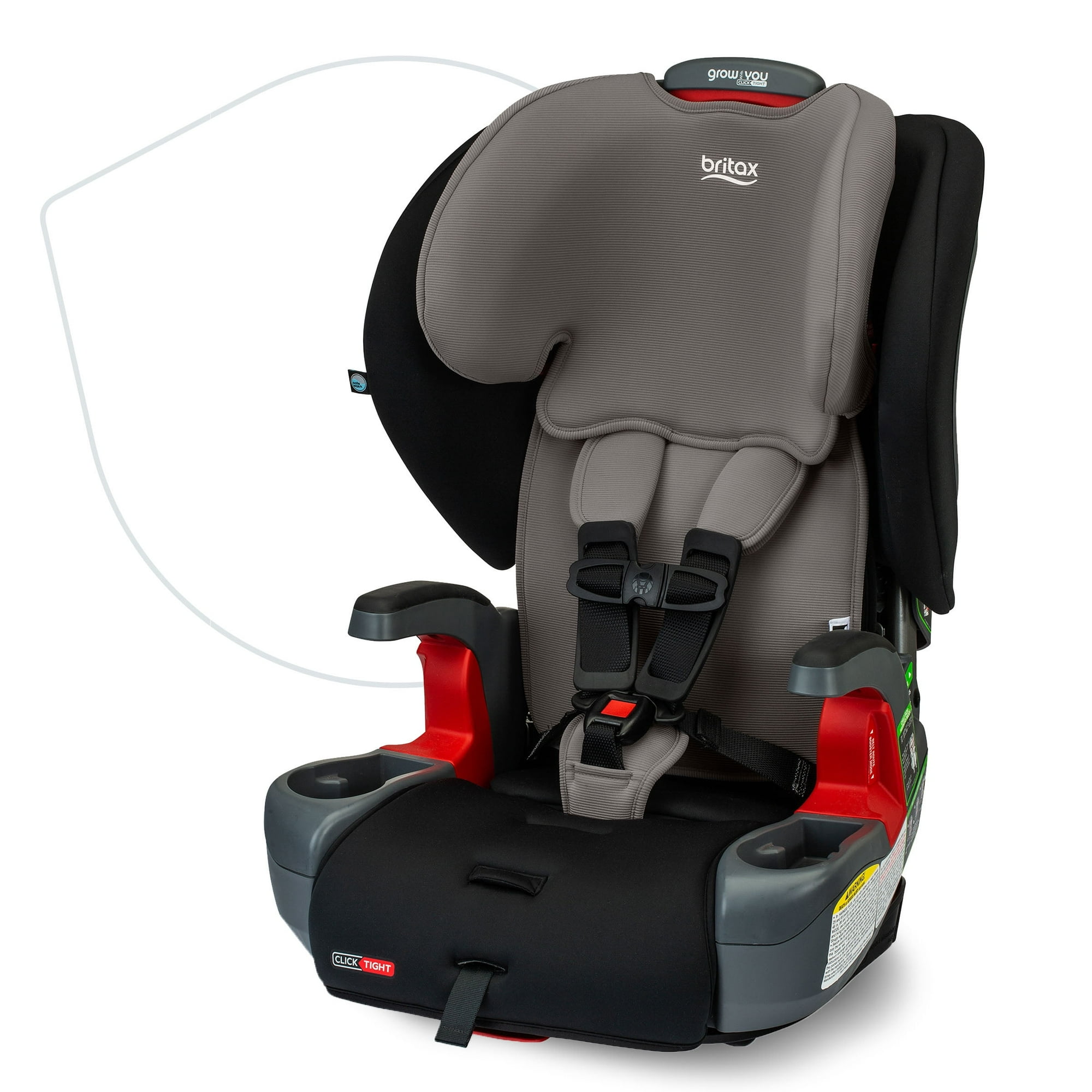 Britax Grow With You ClickTight Harness-2-Booster Car Seat, 2-in-1 High Back Booster, Gray Contour