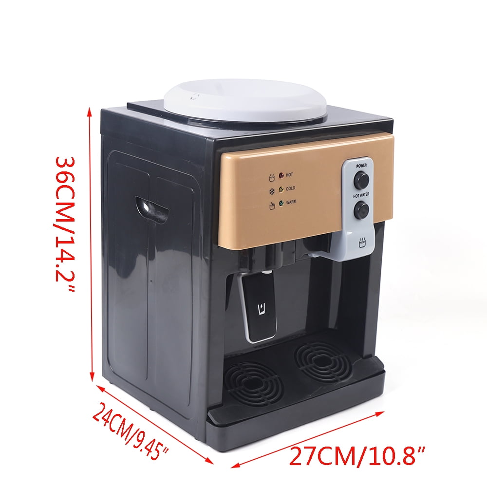 Top Loading Countertop Water Cooler Dispenser with Hot Cold and Room Temperature Water, Black