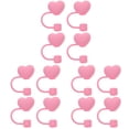thumbnail image 3 of 3 Count Heart Shaped Straw Stopper Beads Buckle Pins Boutonniere Travel Pink, 3 of 8
