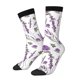 thumbnail image 1 of Balery Lavender Flowers Calcetas Largas con Estampado para Hombre y Mujer – Suaves y Transpirables, Talla Única (US 5-11), 1 of 6