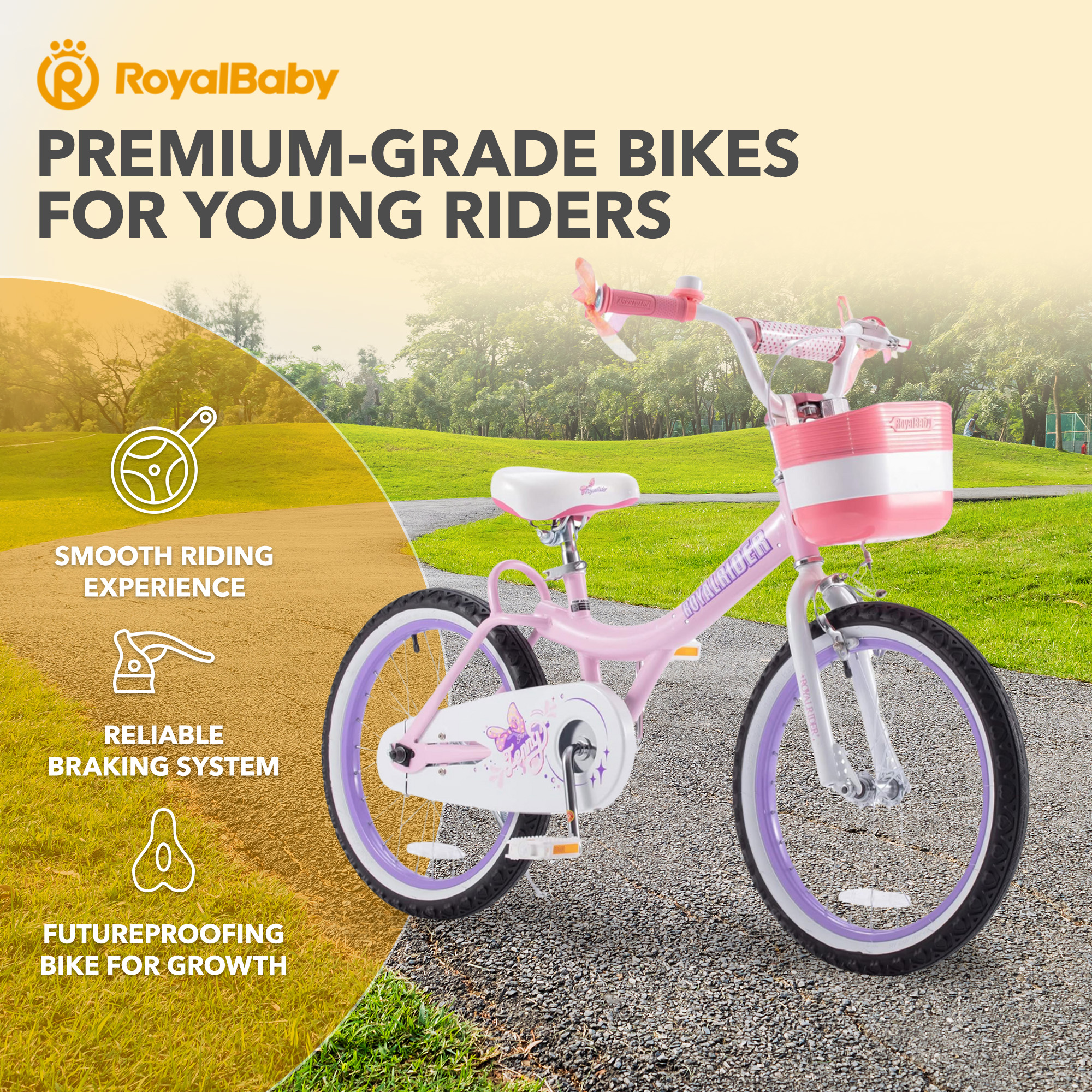 Royalbaby Princess 20" Girls Bike with Training Wheels photo 2