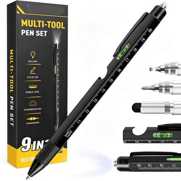 CCOCC Birthday Gifts for Men,9 in 1 Multitool Pen,Mens Gifts for Him Dad Husband,Anniversary Graduation Teacher Gifts for Men Who Wants Nothing,Cool Gadgets Tools for Mens