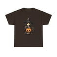 thumbnail image 2 of Teenage Witch with Pumpkin and Cat  Unisex Heavy Cotton Tee, 2 of 12