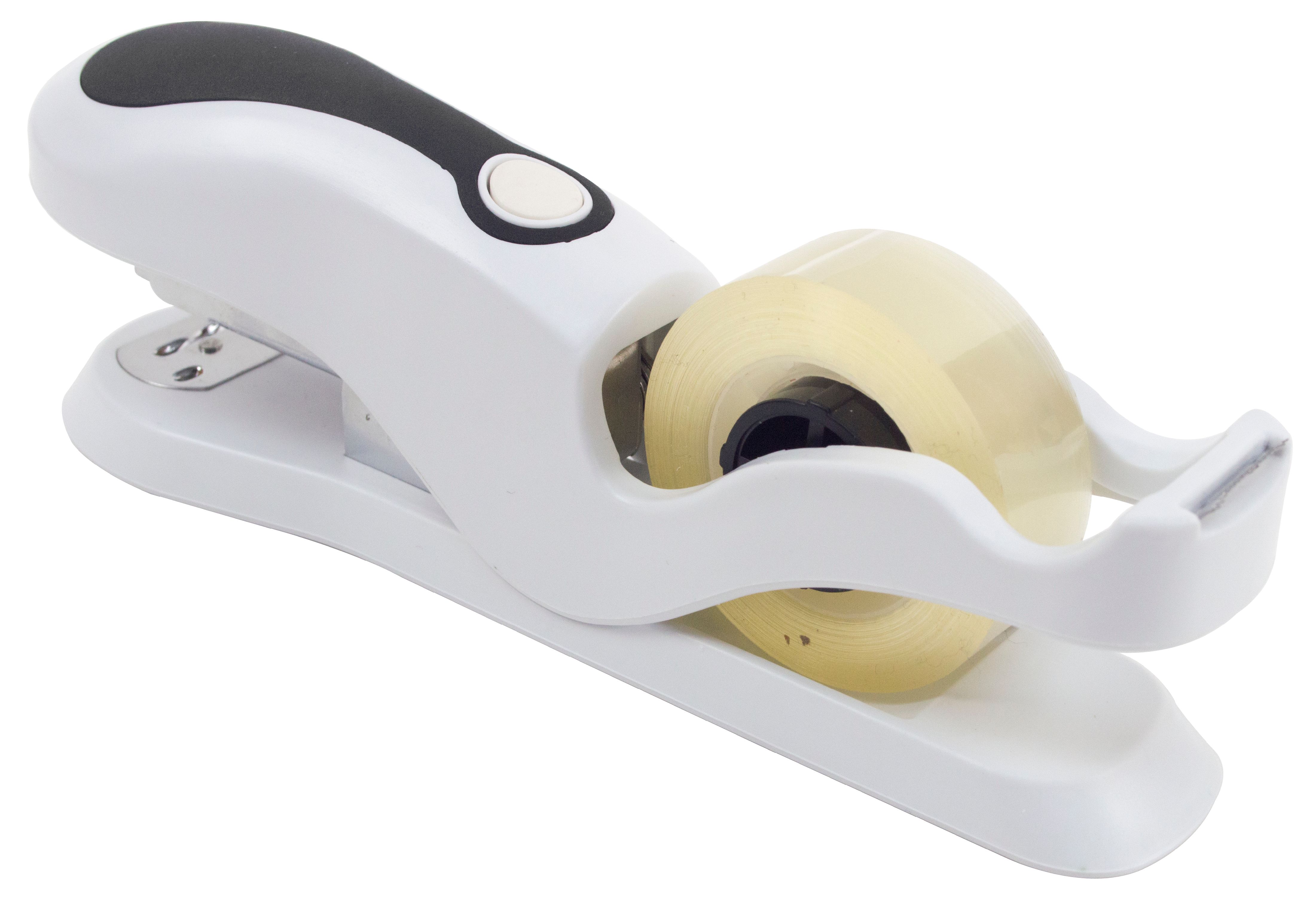 White Dual Stapler & Tape Dispenser
