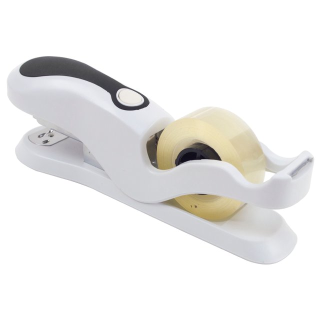 White Dual Stapler & Tape Dispenser