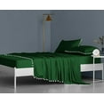 thumbnail image 3 of DNG Creations 4 Piece Pom Pom Sheet Set 100% Egyptian Cotton, White Pom-Pom Fringe Solid Pattern 24 Inch Deep Pocket ( Solid Green - Twin ), 3 of 7
