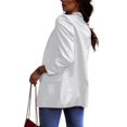 thumbnail image 4 of adviicd Women's Blazers & Suit Jackets Women's Relaxed Scuba Knit Stretch Blazer with Scrunch Sleeves (White,XXL), 4 of 5