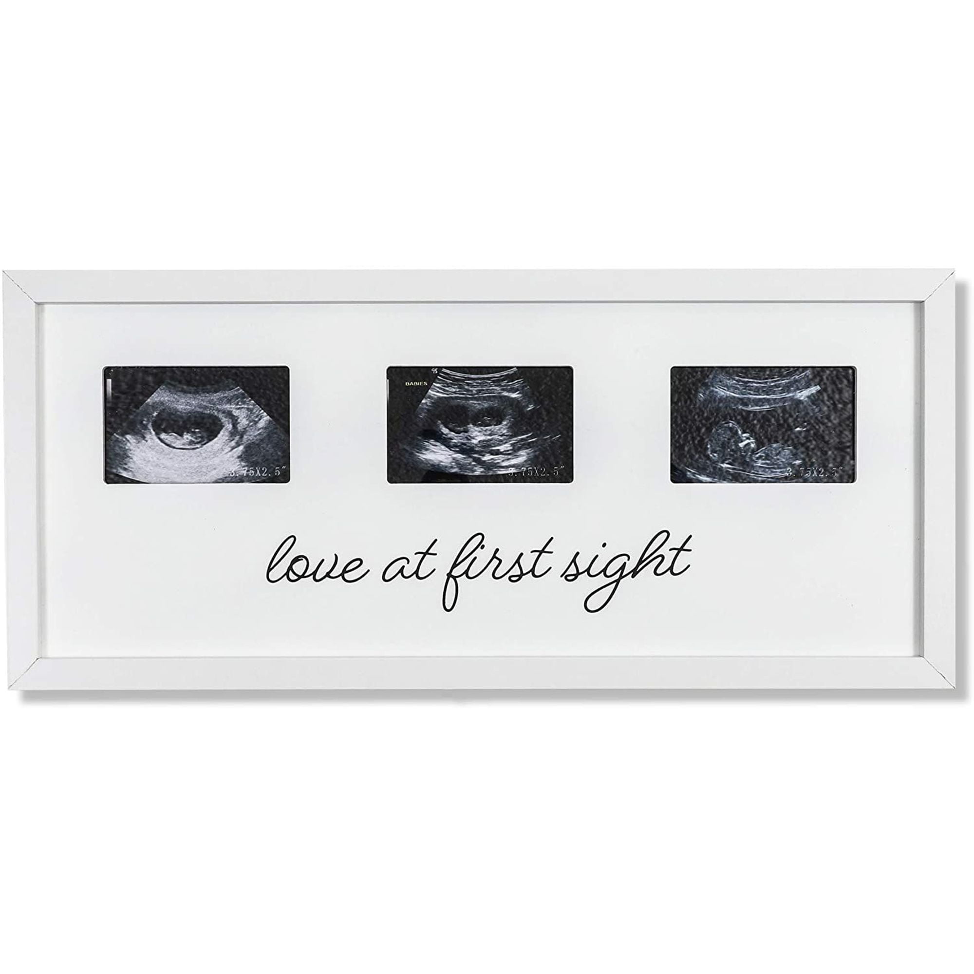 Wood Sonogram Picture Photo Frame for 3 Ultrasound Keepsake 2.5"x3.75