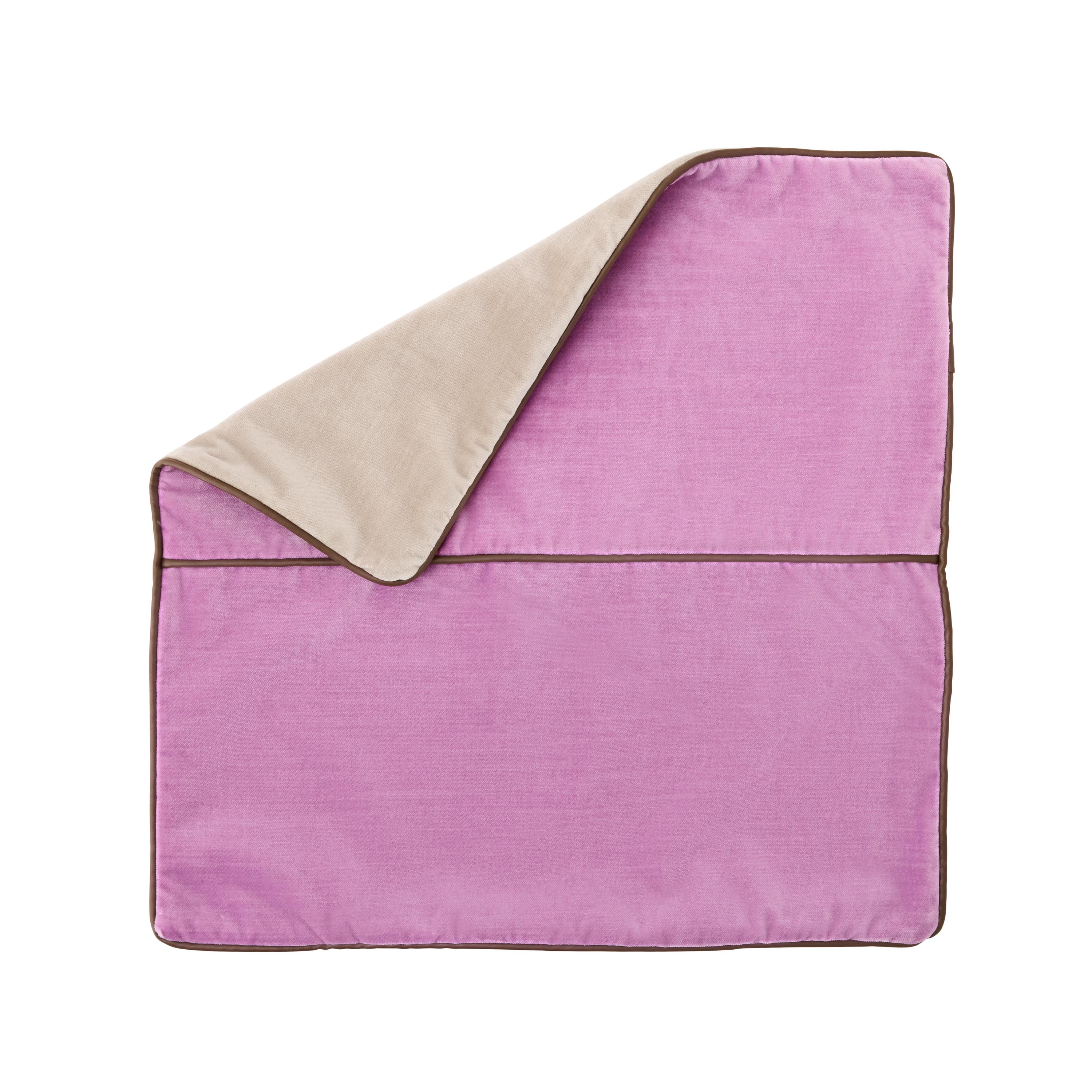 Mainstays 18" x 18" Lilac Bloom Velvet With Faux Leather Trim Polyester Decorative Pillow Cover