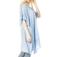 thumbnail image 4 of Sakkas Marcy Women's Caftan Top Tunic Dress V neck Loose Summer Boho Swing Coverup - Blue - One Size, 4 of 5