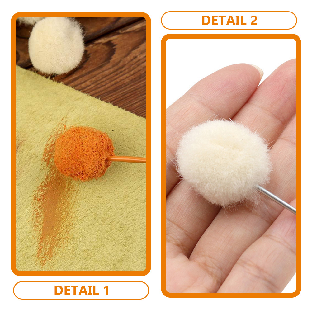 100pcs Wool Daubers Ball Leather Dye Wool Balls Manual Leather Dye Tool ...