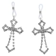 thumbnail image 1 of Sxiwei Non-Piercing Nipple Rings Rhinestone Nipple Clips Body Jewelry for Women Silver 2 One Size, 1 of 6