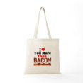 thumbnail image 5 of CafePress - I Love You More Than Bacon Tote Bag - Unisex Canvas Tote Bag, Beige, 1-Piece, 5 of 6