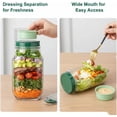 thumbnail image 5 of WEXLYN Green Plastic Leakproof Dressing Container Lid-to-Bowl Design Reusable Salad Jar with Side Opening Vegetables Food Storage Jar, 5 of 10