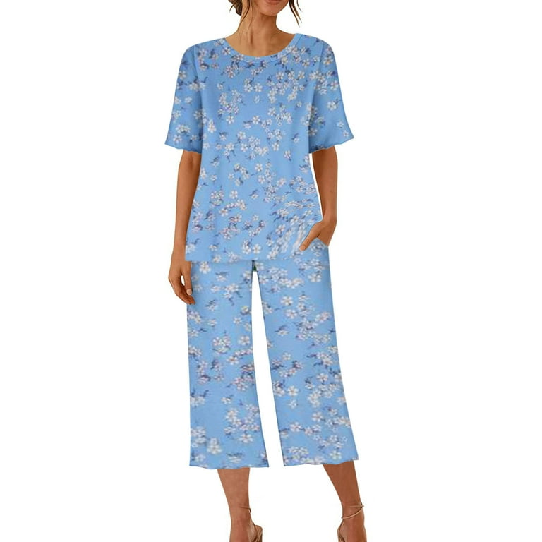 Walmart ladies online capri pajamas