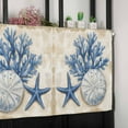 thumbnail image 6 of Blue Coastal Valances for Windows Farmhouse Kitchen Curtains Valances Rod Pocket Valance Curtains for Kitchen Windows Nautical Summer Beach Starfish Shell Window Valances for Bathroom Bedroom 54"x18", 6 of 6