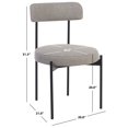 thumbnail image 4 of Safavieh Andrean Modern Metal and Fabric Dining Side Chairs, Gray / Black (Set of 2), 4 of 8