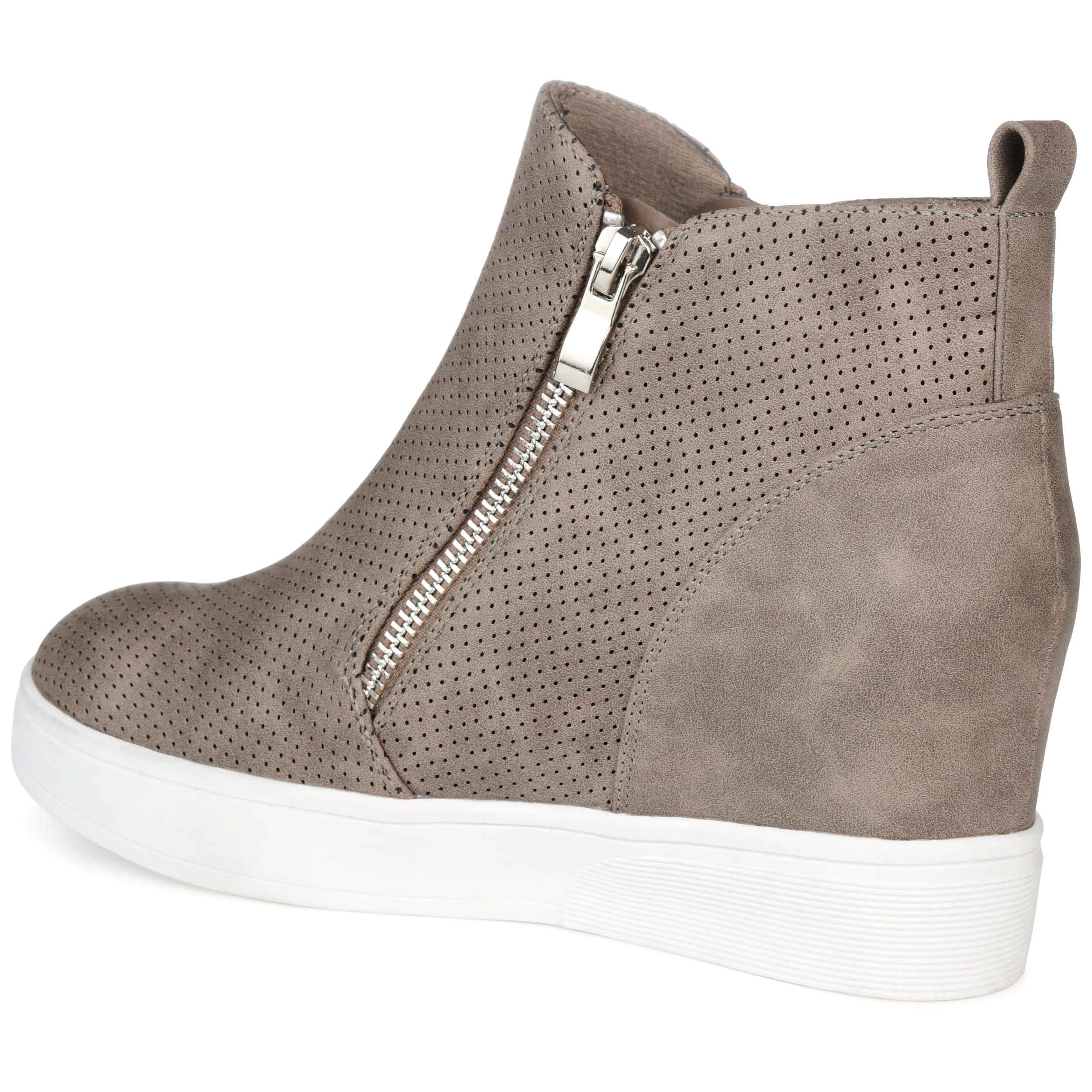 Journee Womens Pennelope Round Toe Double Zip Wedge Sneakers, Widths Available