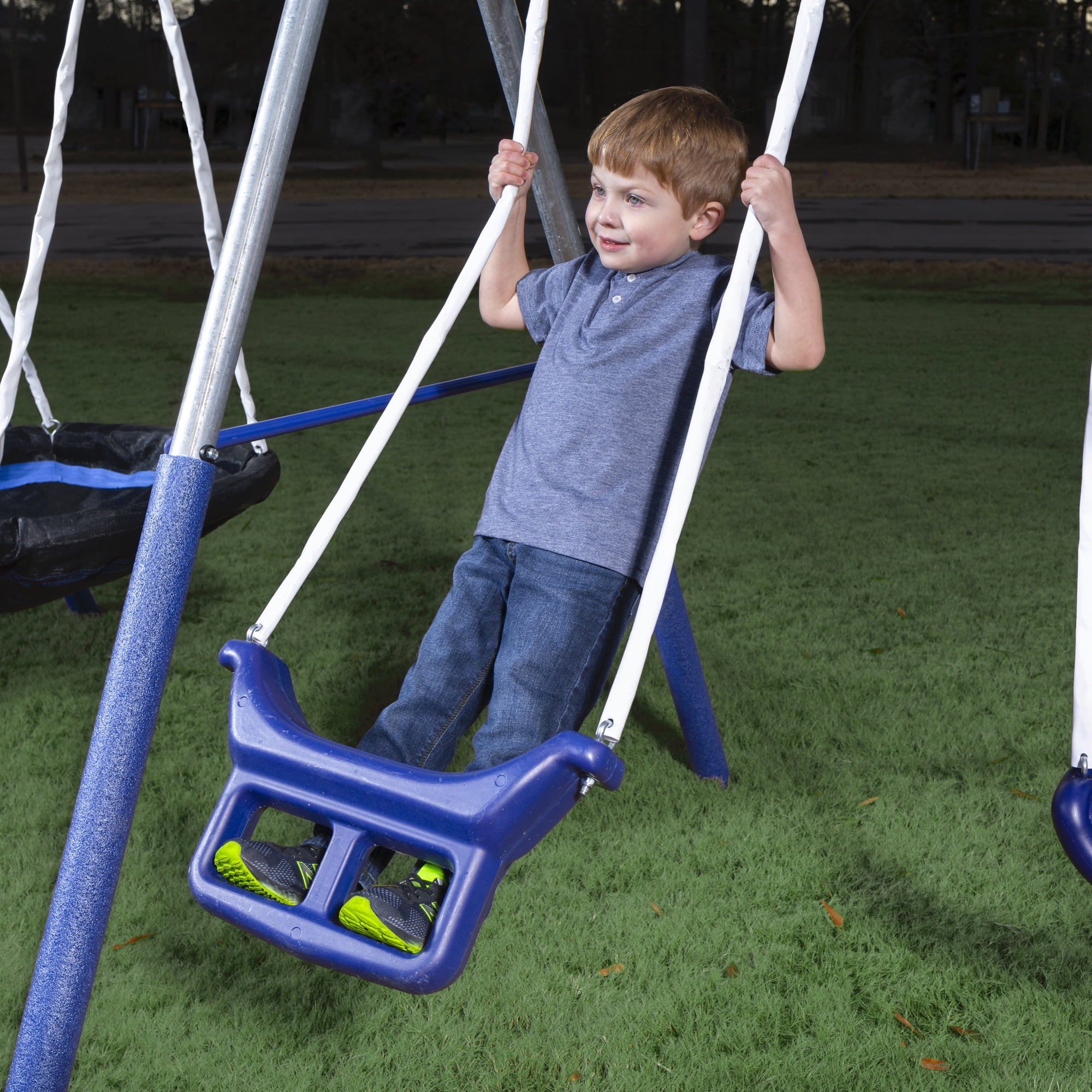 Double Metal Swing for Children Yogi Outdoor Activity Climbing Frame Duo Seat 