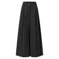 thumbnail image 4 of Lixiuxyad Wide Leg Pants Pants For Women Palazzo Pants Summer Printed Cropped Cotton Linen Comfy Baggy Trousers With Pockets Fashion Elegant Party High Waist Wide Leg Trousers Flared Pants Black, 4 of 5