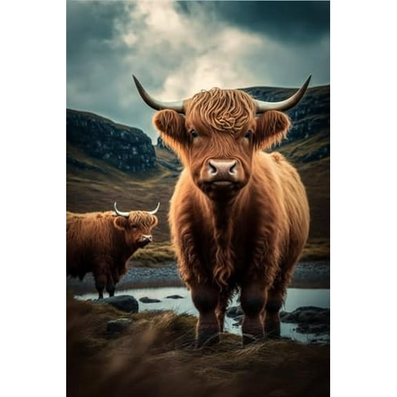wooden puzzle Highland Cattle in a Pastoral Scene Intelligent Game Fit togather a magic Art for home Decoration or Prensent 300 pieces
