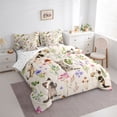 thumbnail image 2 of jejeloiu Watercolor Woodland Cat 7pcs Bedding Comforter Set For Kids,Floral Kitten Print Queen Bedding Sets For Girl,Reversible, 2 of 7