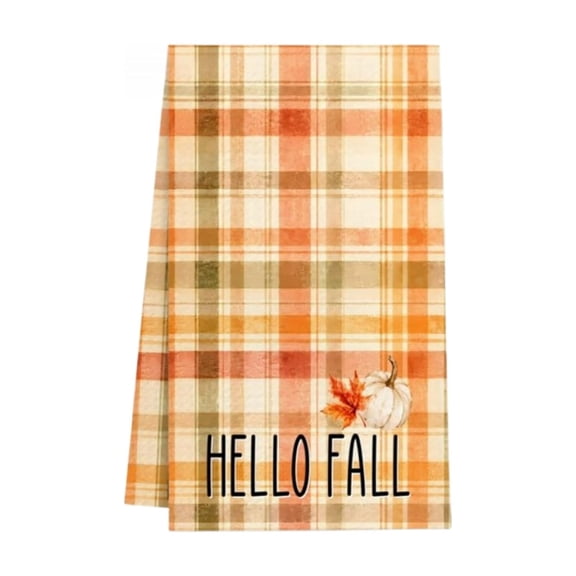 suore Fall Kitchen Towels, Fall Harvest Cotton Absorbent Terry Kitchen Towels with Fall Print, Decorative Dish Cloth, Soft Seasonal Accessory For Thanksgiving Farmhouse Dining Kitchen Decor